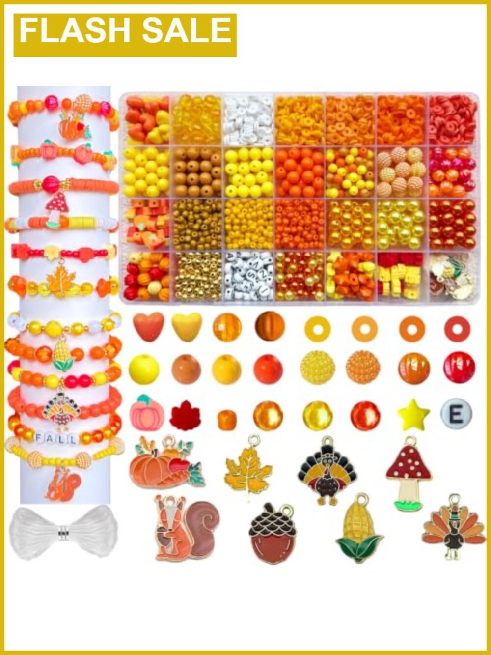 Thanksgiving Bracelet Making Kit Fall Clay Beads DIY Jewelry Making
